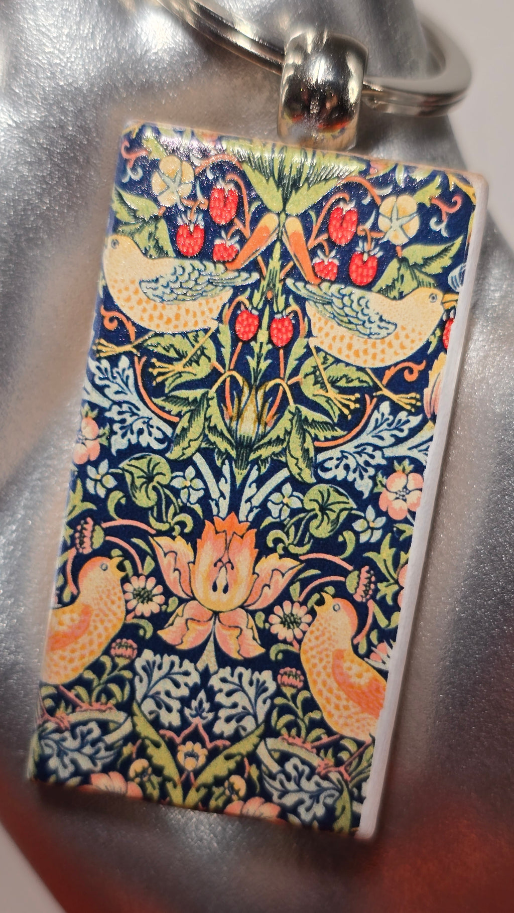 William Morris Strawberry Thief Keychain