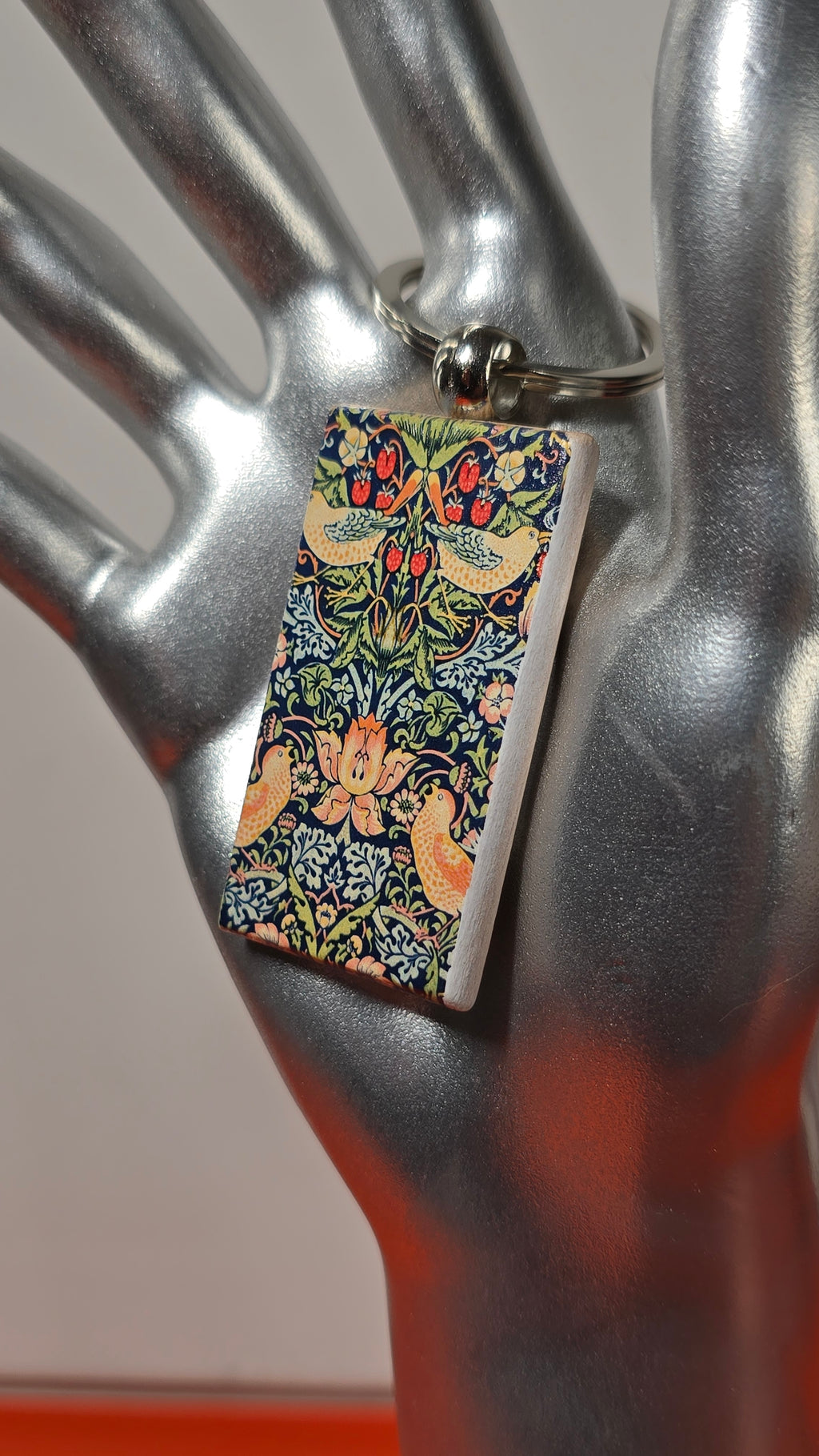 William Morris Strawberry Thief Keychain