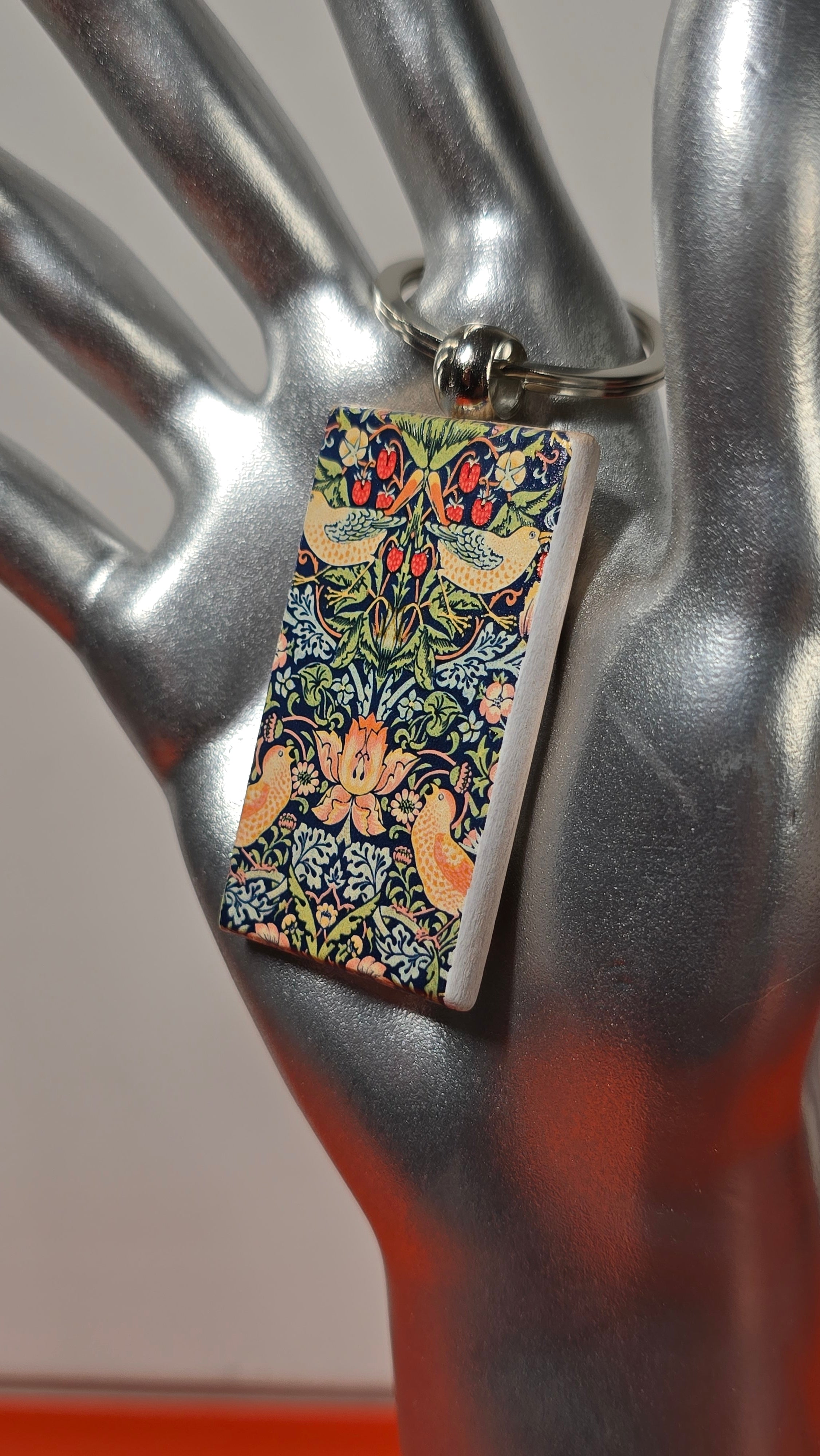 William Morris Strawberry Thief Keychain