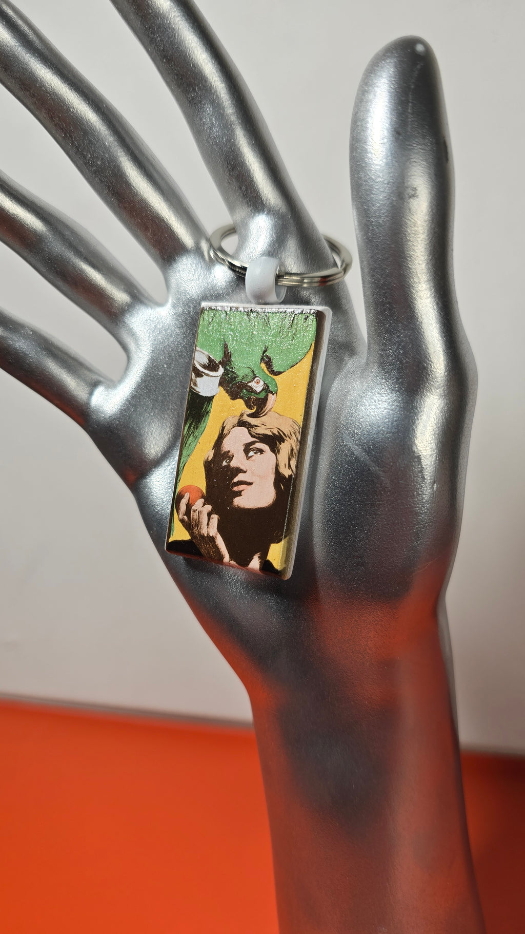 La Femme au Perroquet Wood Keychain