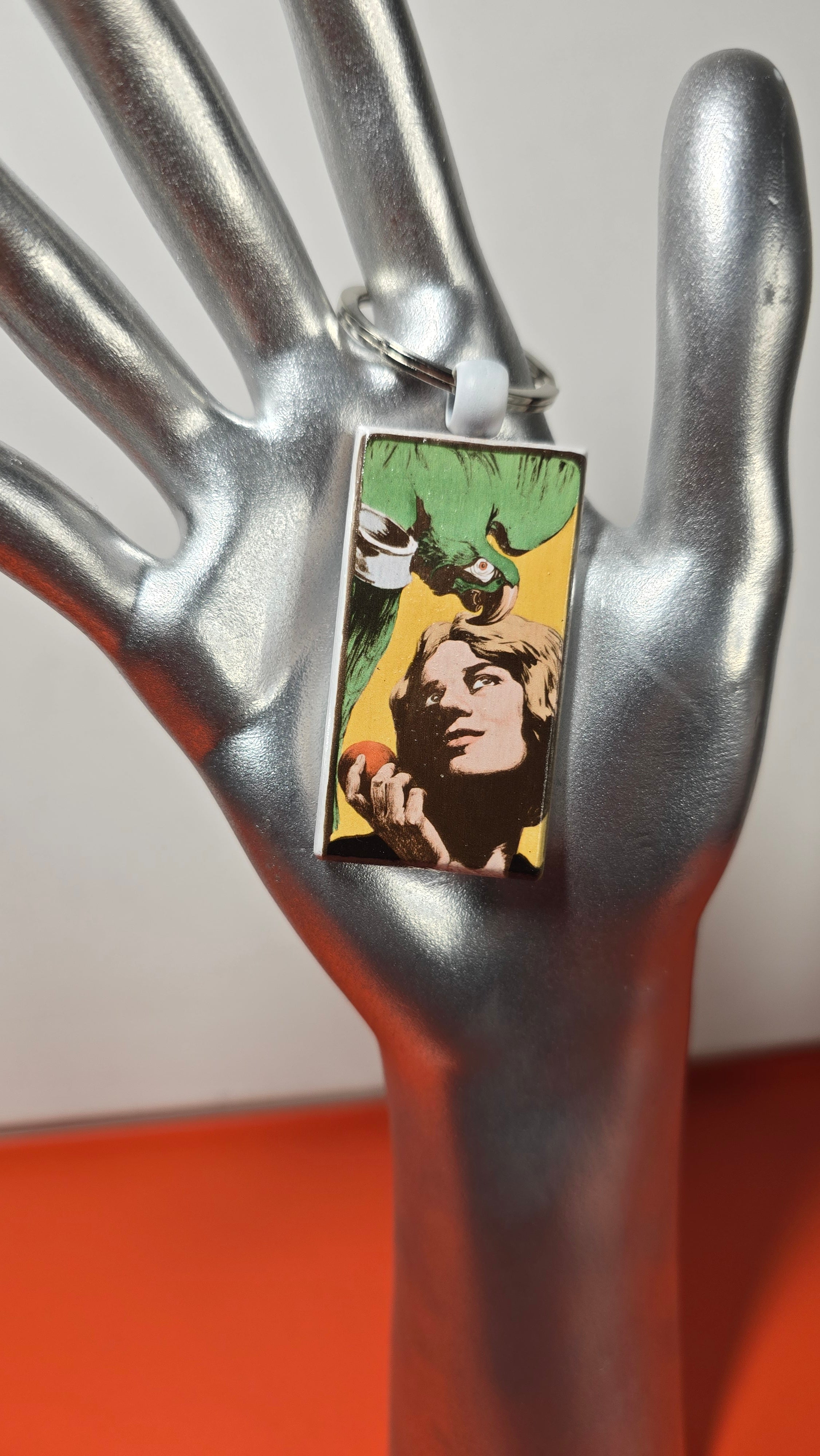 La Femme au Perroquet Wood Keychain