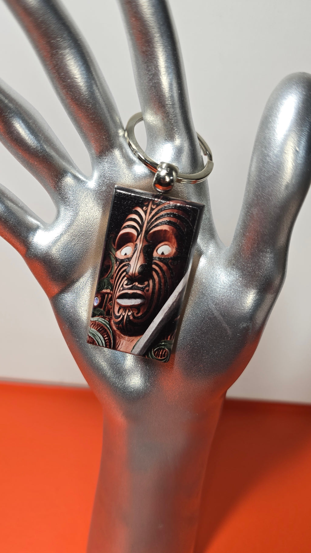 Māori Tiki Carving Wood Keychain