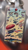 Panama Canal Opening Airship Parade Wood Keychain