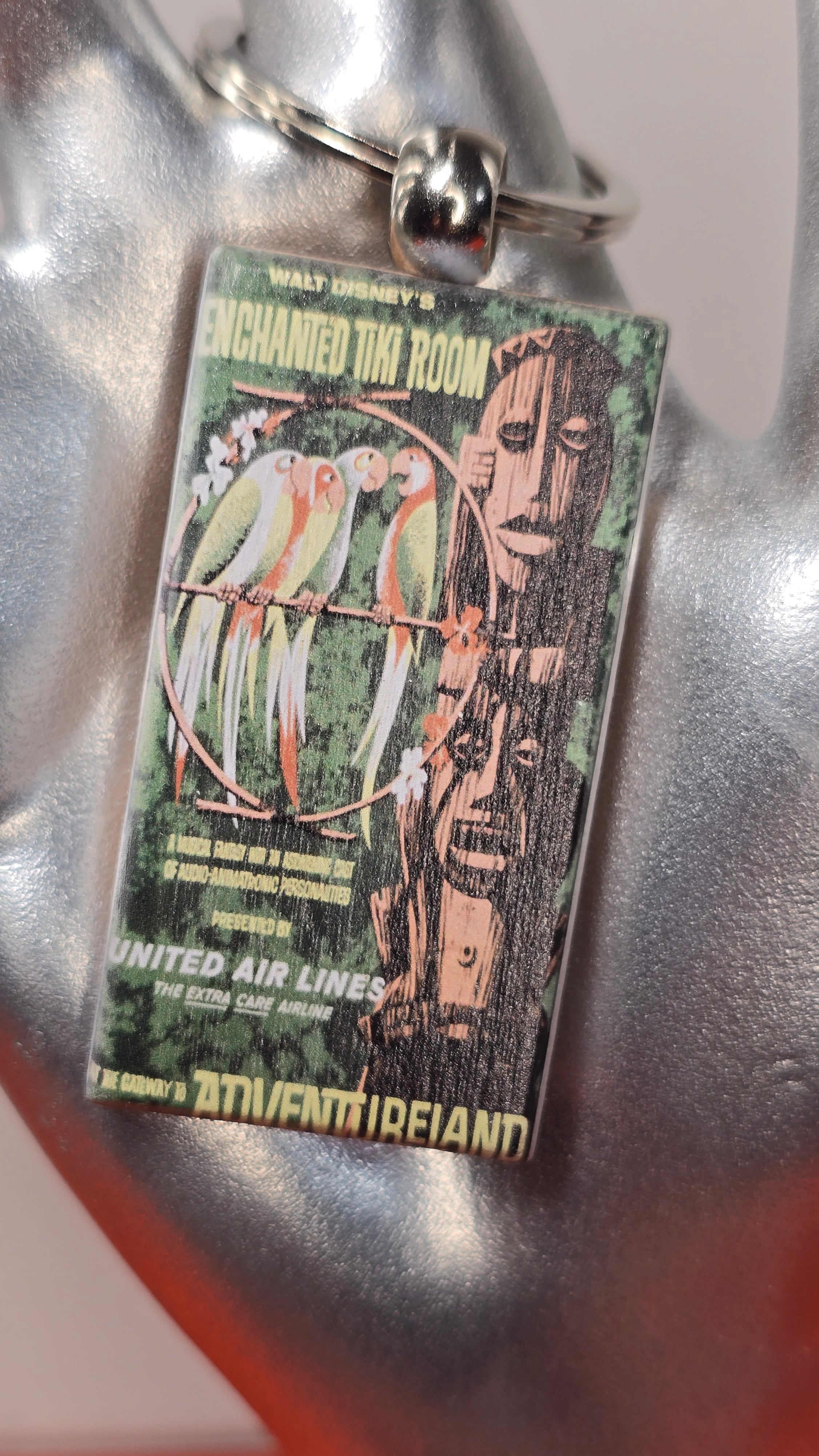 Enchanted Tiki Room Disneyland Vintage Poster Wood Keychain