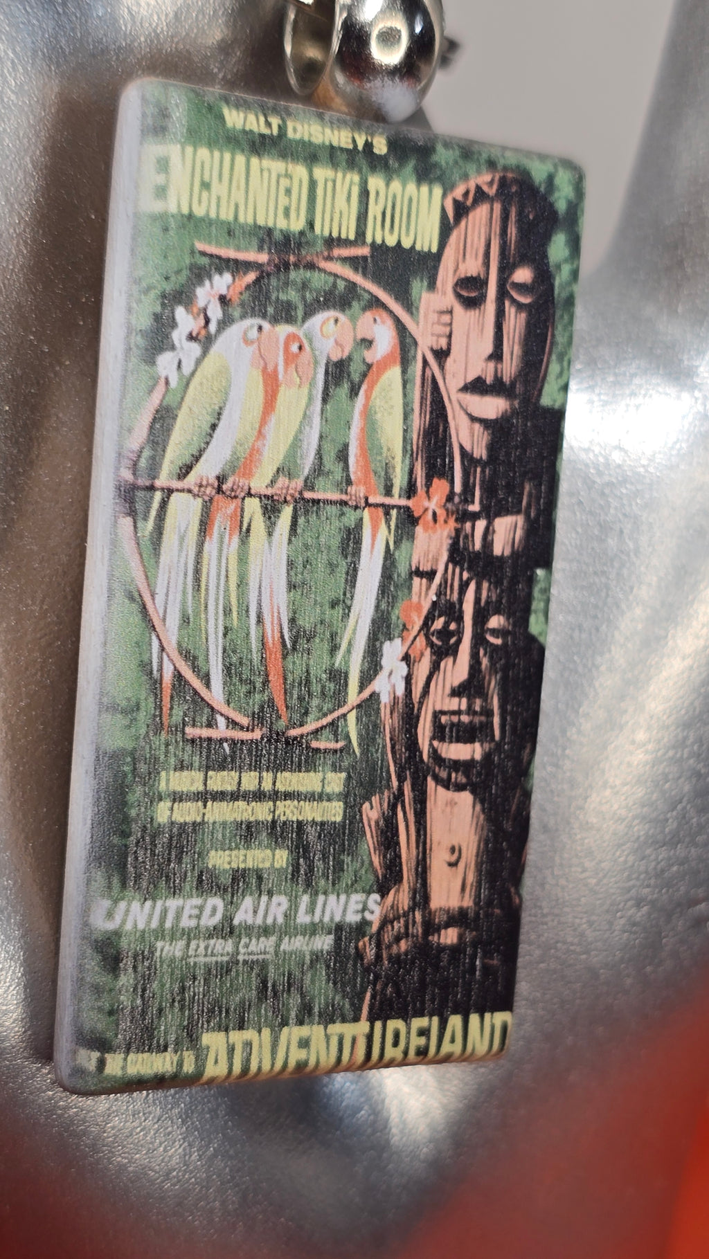 Enchanted Tiki Room Disneyland Vintage Poster Wood Keychain