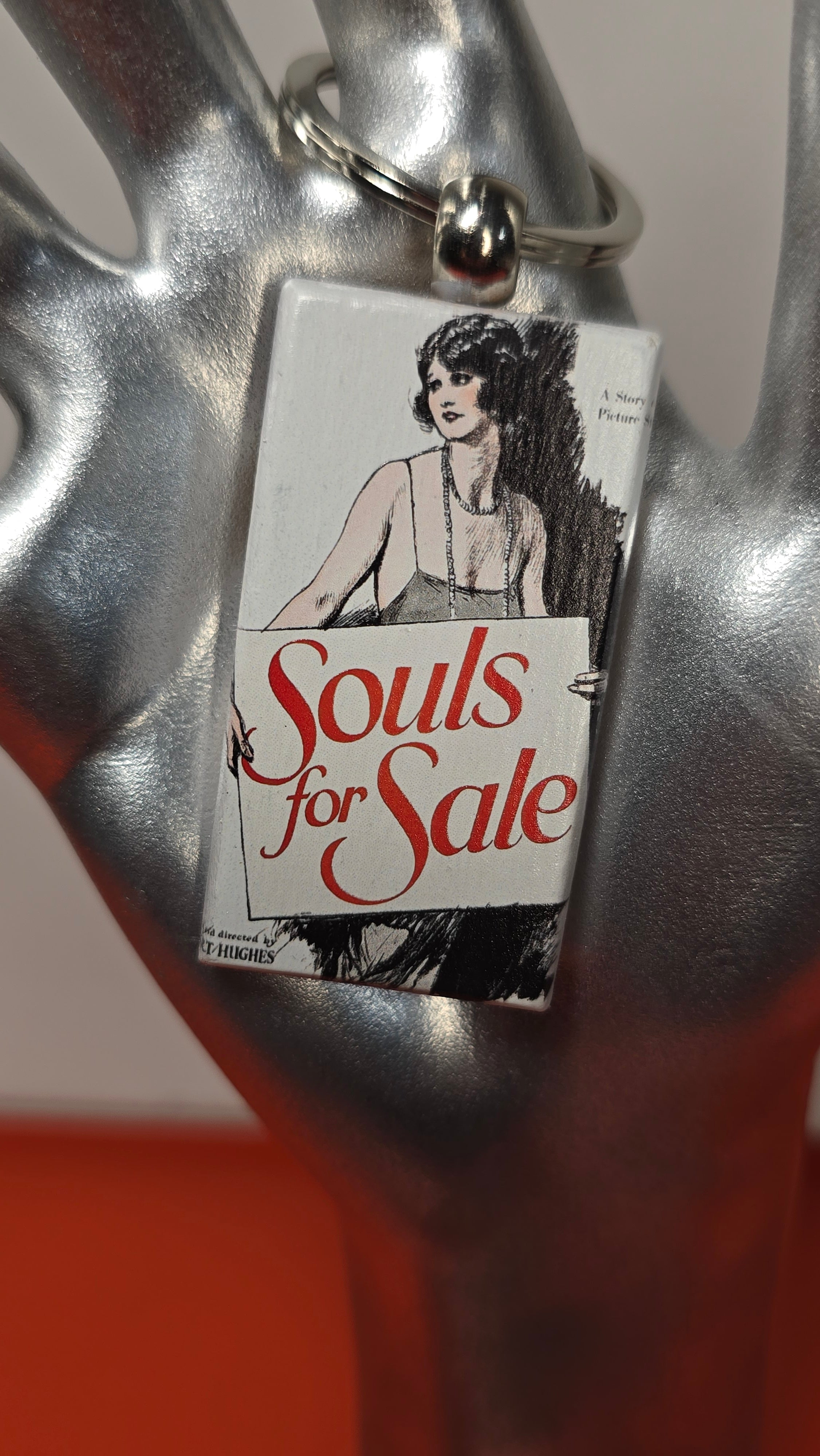 Souls for Sale 1923 Silent Film Poster Wood Keychain