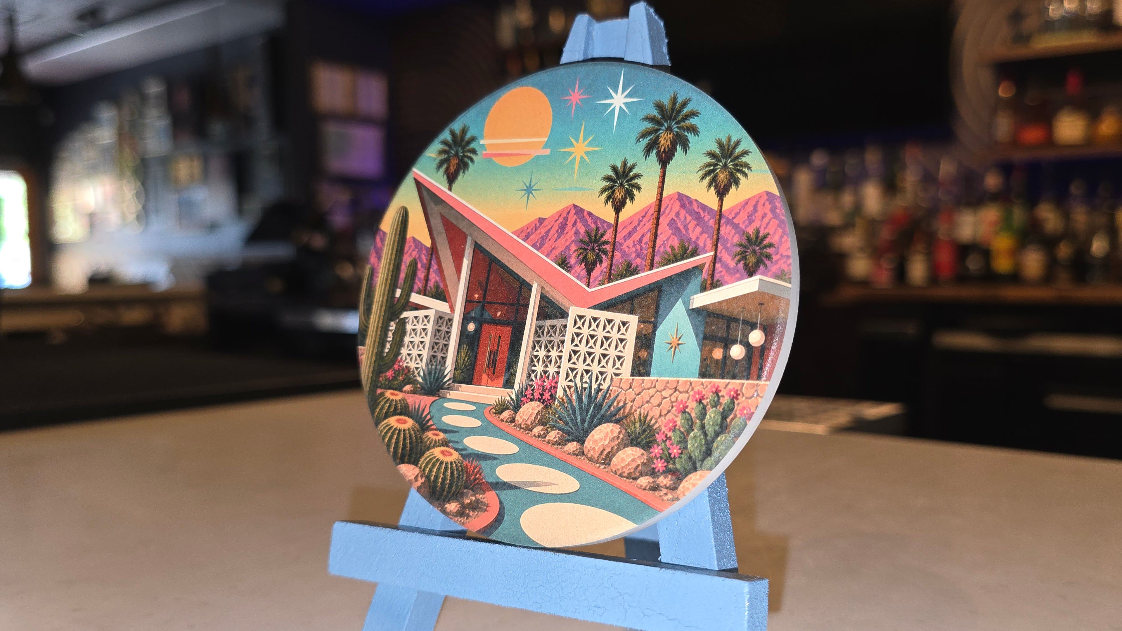 Mid-Century Modern Dream House Ceramic Coaster