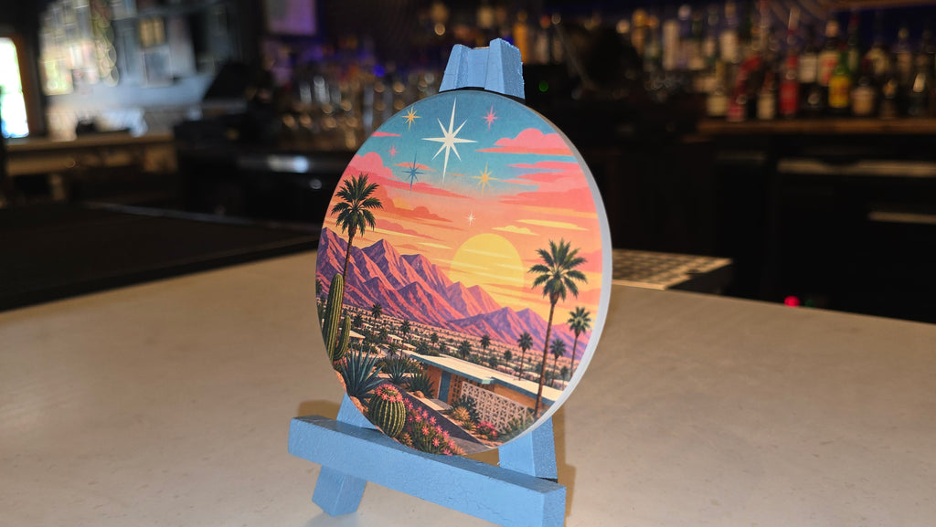 Palm Springs Sunset Panorama Ceramic Coaster