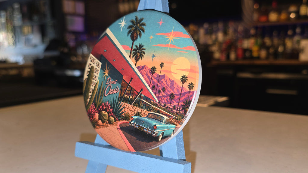 Desert Oasis Cruiser Ceramic Coaster