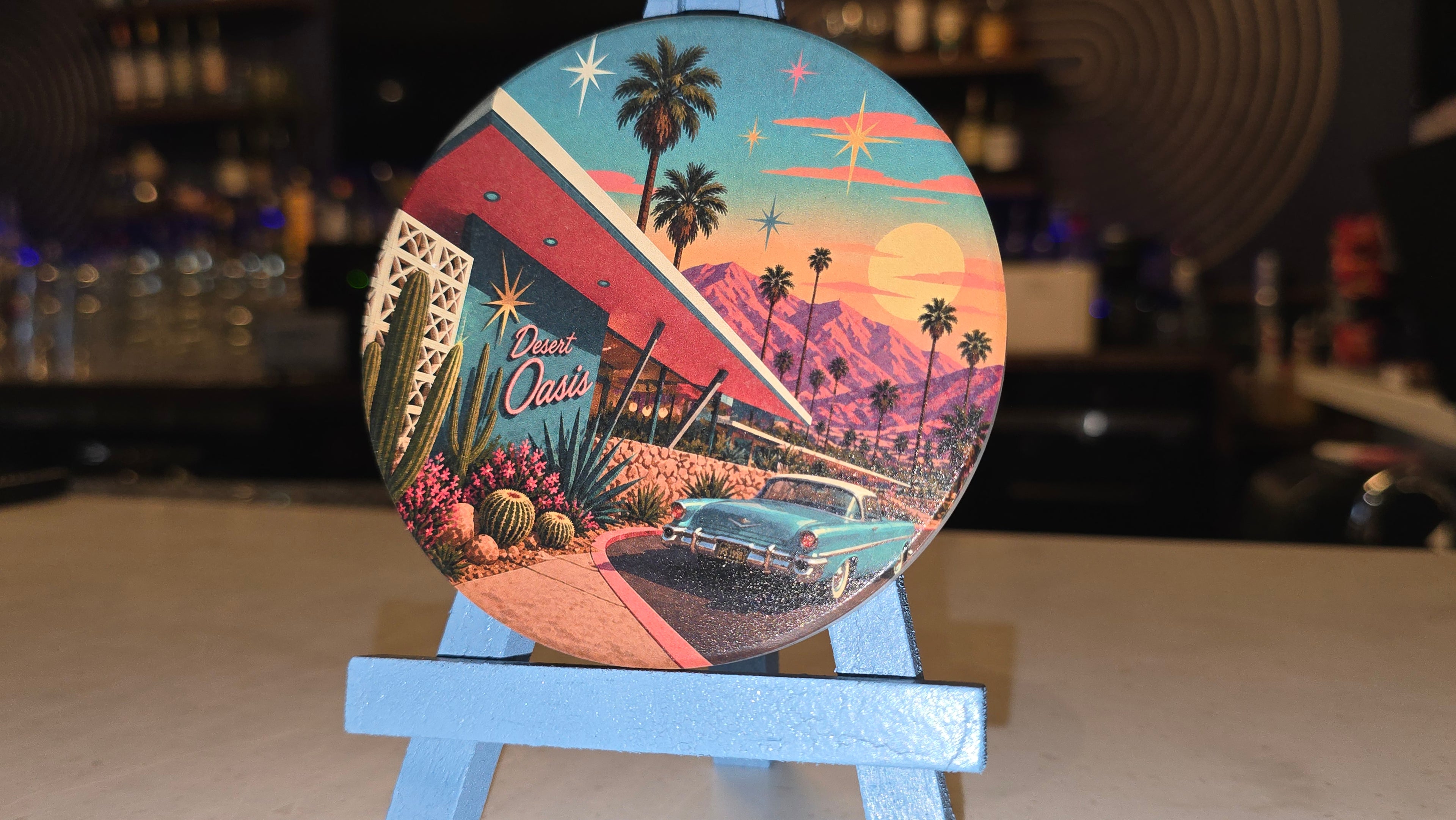 Desert Oasis Cruiser Ceramic Coaster