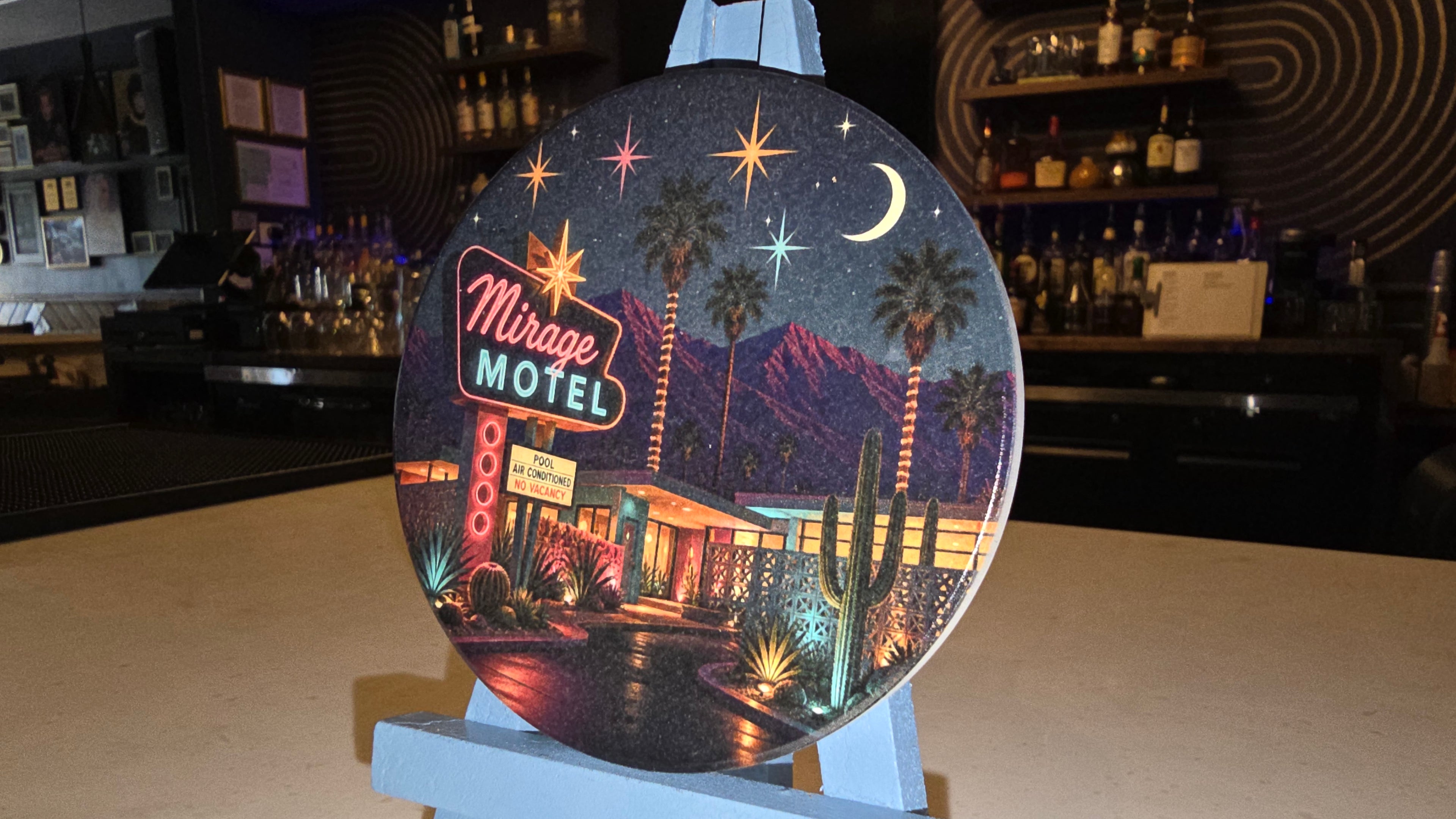 Mirage Motel Nights Ceramic Coaster