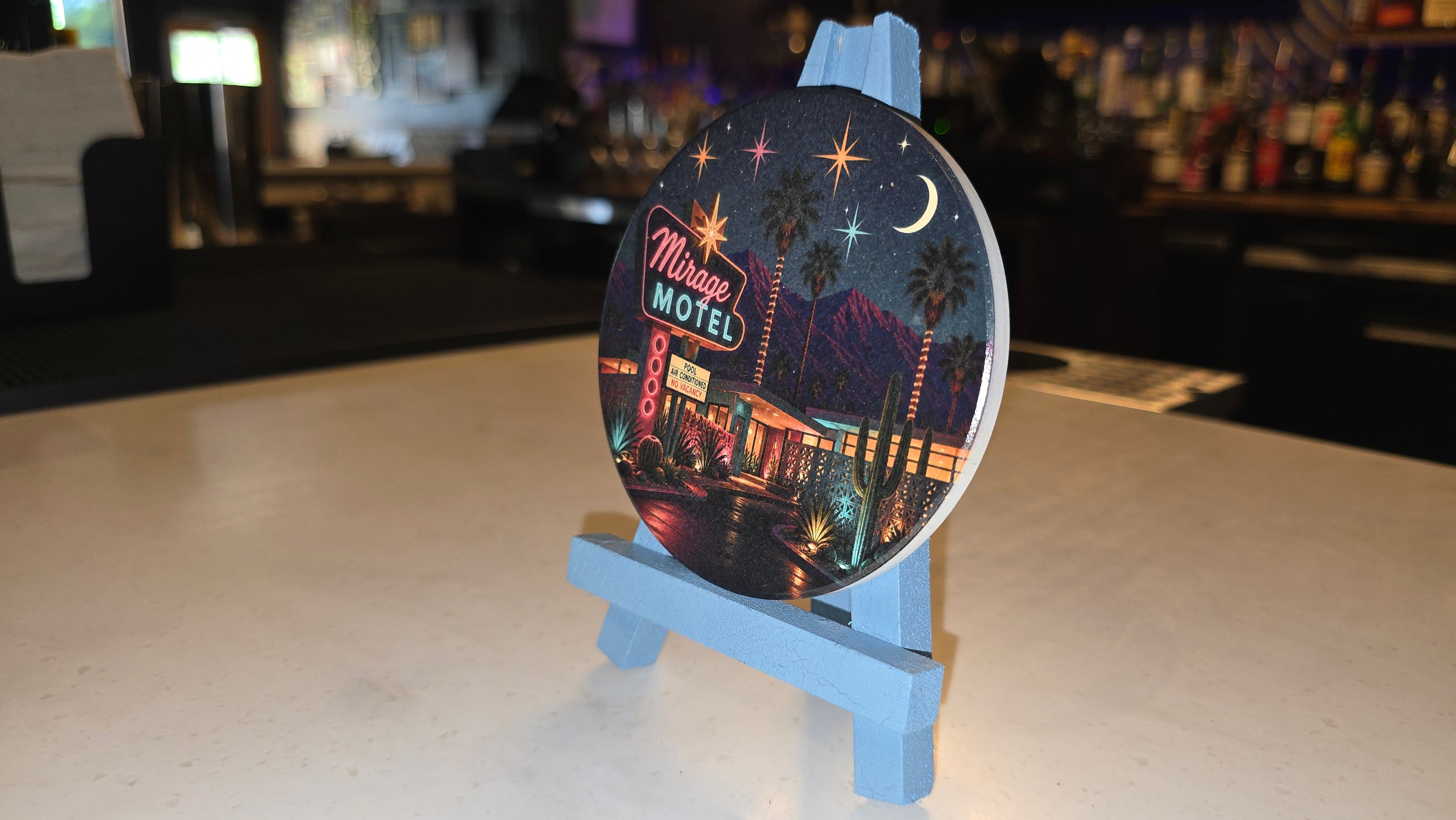 Mirage Motel Nights Ceramic Coaster