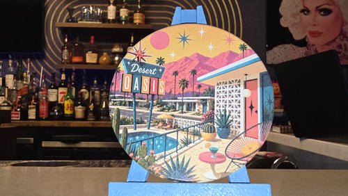 Desert Oasis Palm Springs Ceramic Coaster